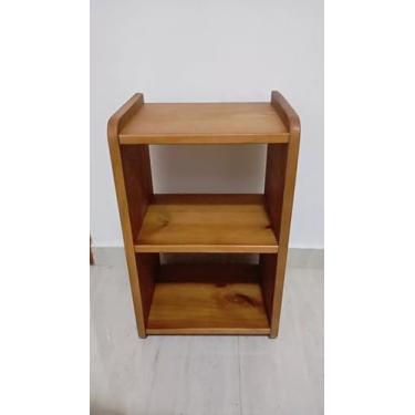 Imagem de Mesa de Cabeceira Em Madeira Maciça Compacta Rústica Para Qualquer Ambiente