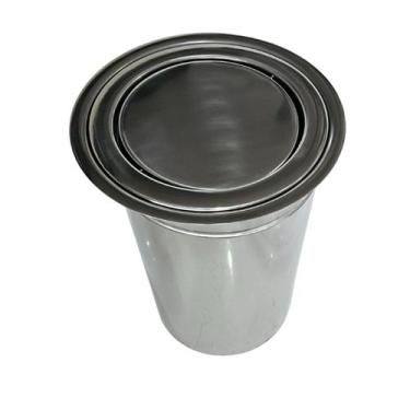 Imagem de Lixeira Embutir No Granito Em Inox Tampa Giratoria 8 Litros 25x30 CM -