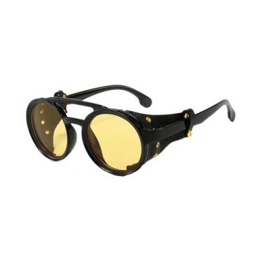Imagem de Óculos de Sol Steampunk Unissex - Clássico Redondo com Lentes UV400 e 