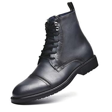 Imagem de Arkbird Bota masculina Chukka de couro legítimo, bota de cano baixo, clássica, casual, estilo Oxford, Preto claro (111), 40