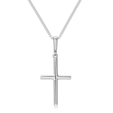 Imagem de Corrente de Prata Veneziana Crucifixo Redondo - J A Joias