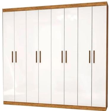 Imagem de Guarda Roupa Rubi 8 Portas Cinamomo/Off - Carioca Móveis