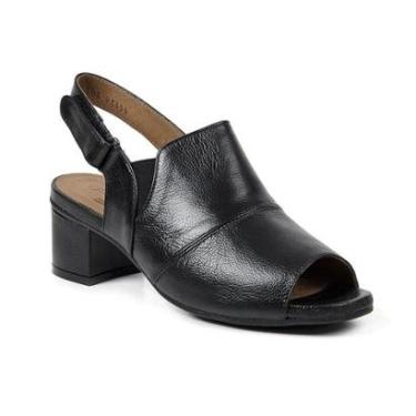 Imagem de Sandália Feminina Couro Legitimo Alexxa Opananken - Preto-Feminino