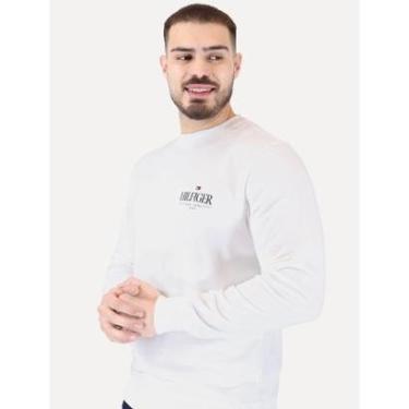 Imagem de Moletom Tommy Hilfiger Masculino Stacked Sweatshirt Branco-Masculino