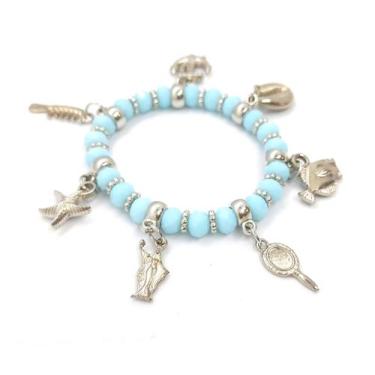 Imagem de Pulseira Feminina de Iemanjá Rainha do Mar Orixá Ajustável - Flash