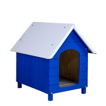 Imagem de Casa Casinha De Cachorro com Telhado Galvanizado Pequena N2 (Azul)