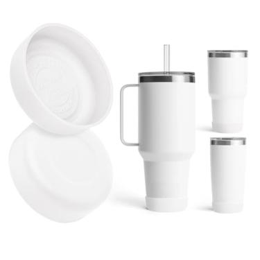 Imagem de Kaitiaki Pacote com 2 botas de silicone para YETI Rambler Caneca de palha de 1,2 l e 992 g, manga antiderrapante para caneca de viagem, copo de água, serve na maioria dos carros, acessórios de