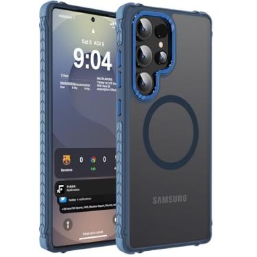 Imagem de DEERLAMN Capa magnética forte para Samsung Galaxy S24 Ultra de 6,8 polegadas, [compatível com Magsafe] [Proteção contra quedas de grau militar] Capa protetora para celular fosca translúcida à prova de