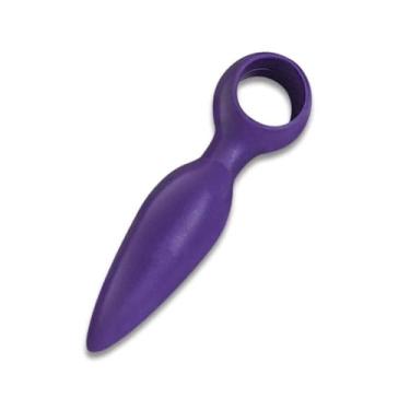 Imagem de Plug Anal Cônico 10 x 2,0cm Acessório Erótico Unissex Dilatador Cônico Macio Com Puxador PL41 (ROXO)