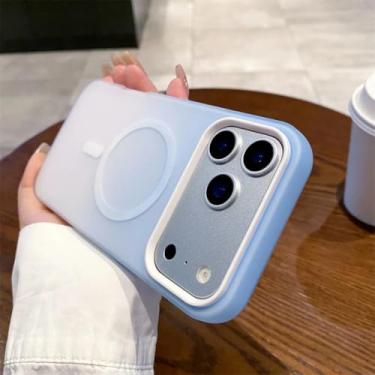 Imagem de IRTGFG Capa fosca 2 em 1 com efeito degradê, magnética e resistente a impactos para iPhone 16e (Azul)