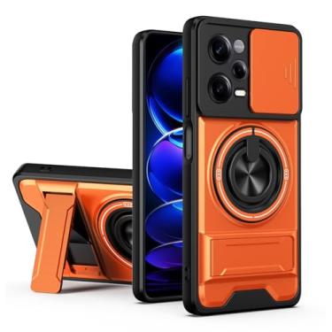 Imagem de SORAKA Capa para Xiaomi Redmi Note 12 Pro Plus 5G com suporte,proteção de lente com janela e capa dupla de PC e TPU compatível com suporte magnético para carro