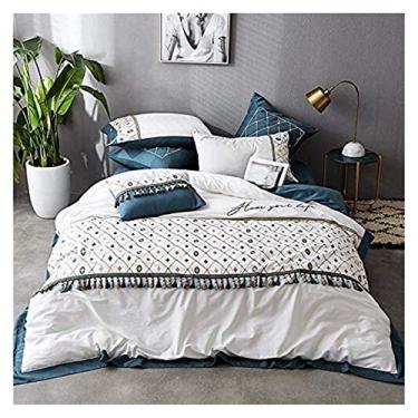 Imagem de Conjunto de lençóis de cama de casal com 4 peças, renda dupla, para inverno, macio, macio, macio, macio, macio, conjunto de capa de edredom de flanela tamanho king size