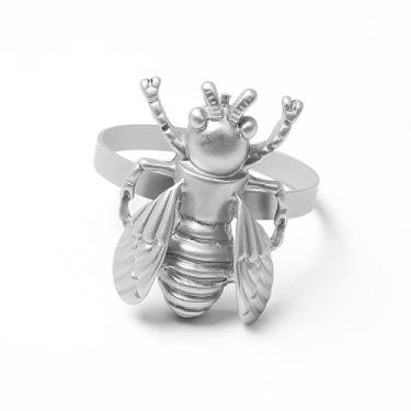 Imagem de Argola De Guardanapo Rafimex Besouro Metal Jogo 4 Peças Design Criativo