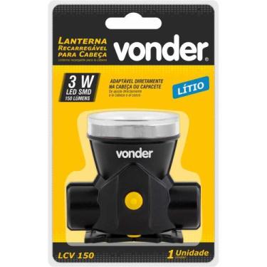 Imagem de Lanterna de LED para cabeça, recarregável, LCV 150, VONDER