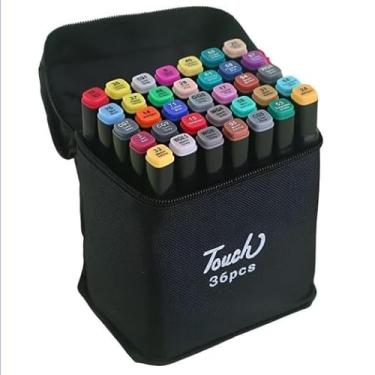 Imagem de Marcadores Profissionais Ponta Dupla com Estojo, Kit Canetinhas para Desenho Profissional e Escolar 36 Cores (36)