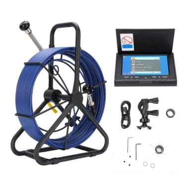 Imagem de Naroote Câmera de Inspeção de Tubos de 100Pés, Câmera de Duto Com 6 LEDs, Display Colorido DVR de 4,3Polegadas, Cartão de 32GB, Bateria de 5000MAh e Sonda de Câmeras HD 1080P 18Mm