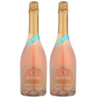 Imagem de Kit 2 Espumante Aurora 0,00% Zero Álcool Rosé 750ml - Serra Gaúcha - V
