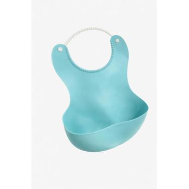 Imagem de Babador Infantil Rígido C/ Coletor 24x12cm Reutilizável - NORIONE, Azu