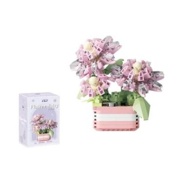 Imagem de Blocos De Montar De Árvore Bonsai Floral Romântica, Modelo De Plantas 