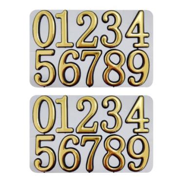 Imagem de GSHLLO 20 peças autoadesivas, números de caixa de correio, números de porta de apartamento, adesivos autoadesivos autoadesivos de número de casa placas de números de endereço externo decalques para