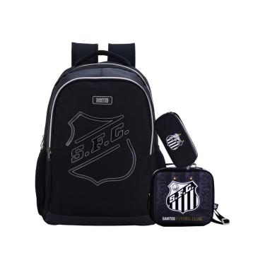 Imagem de Kit Escolar Time Santos Mochila Costas + Lancheira + Estojo