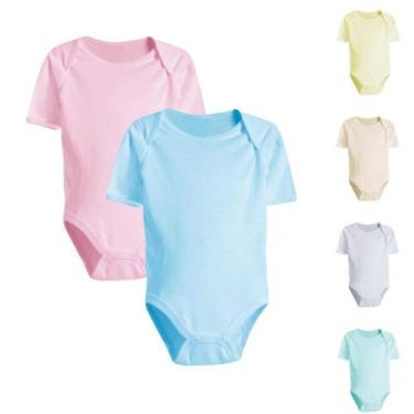 Imagem de Body Bebê Diversas Cores Liso Manga Curta 100% Algodão P M G - Koala B