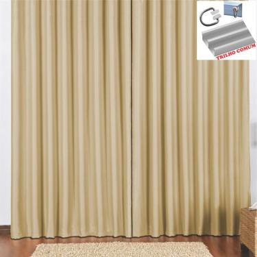 Imagem de Cortina 2 Mts Sala Quarto Escritório Blackout Original para Trilho Comum - Avelã