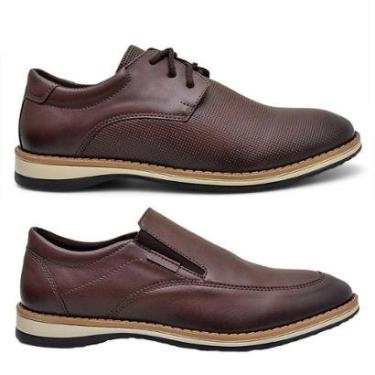 Imagem de Kit Tenis Masculino e Sapato Oxford Liso Calce Fácil-Masculino