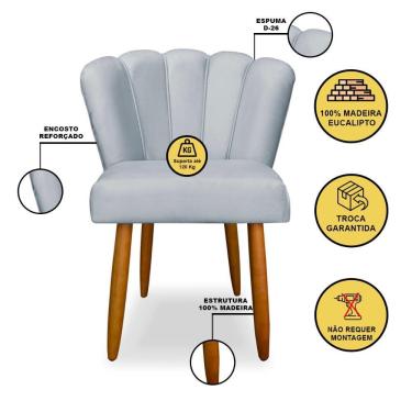 Imagem de Cadeira Flor De Luxo Para Mesa De Jantar - Balaqui Decor Cor:cinza Cinza