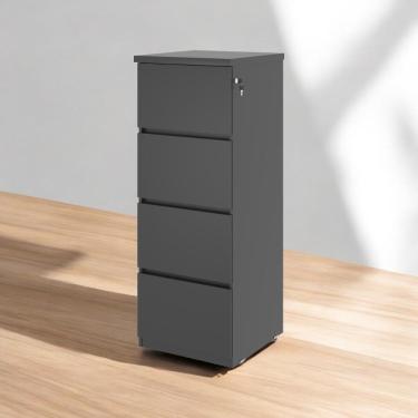 Imagem de Gaveteiro Arquivo 04 Gavetas Línea Preto