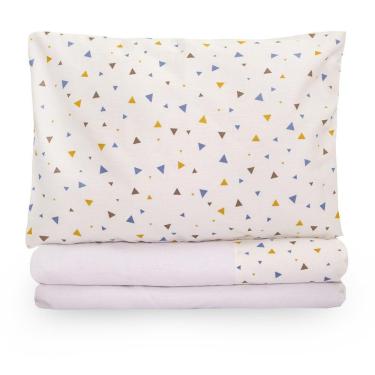 Imagem de Jogo De Lençol Para Berço Americano 100% Algodão 3 Peças Triangles