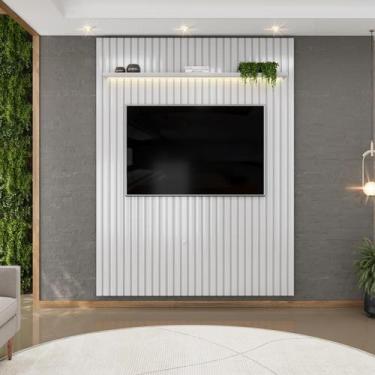 Imagem de Painel para TV até 65 Polegadas Ripado com LED DJ Móveis Trento 183 Ba