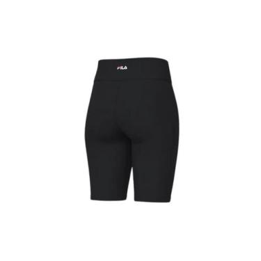 Imagem de Bermuda Feminina Fila Flat Life Long II, Preto, Vermelho, Branco, GG