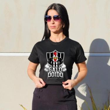 Imagem de Cropped Baby Look Top Atlético Mineiro Galo Alvinegro Time Feminino - 