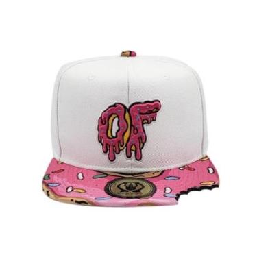Imagem de Bone Snapback Aba Reta Branco Donuts Rosa Mordido Rhs-329 Rhino Size-Unissex