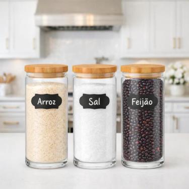 Imagem de Kit 68 Unidades de Etiquetas Reutilizáveis De Potes E Marmitas Com Can