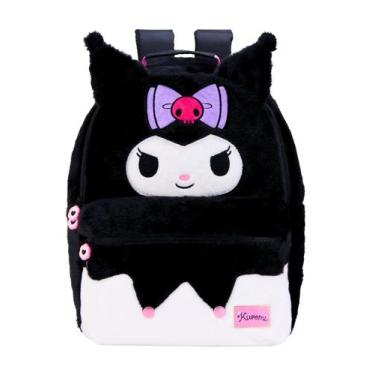 Imagem de Mochila Escolar De Costas Luxo Kuromi Hello Kitty Pelúcia - Xeryus