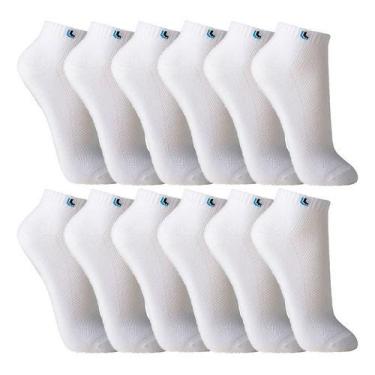 Imagem de Kit 12 Pares Meia Lupo Cano Curto Masculina Sport, Branco, G