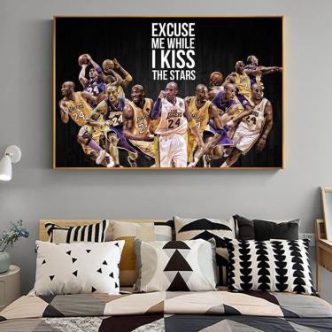 Imagem de Tela de pintura de parede Kobe Bryant NBA 30x40cm