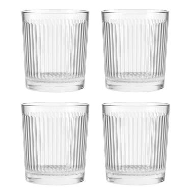 Imagem de Jogo 4 Copo De Vidro Transparente Down Line 360ml Em Casa Tem