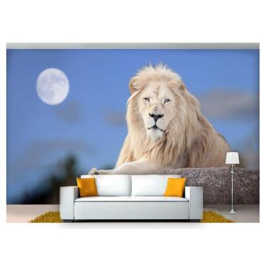 Imagem de Papel De Parede Animais Leão Céu Lua Lua 3D Anm180