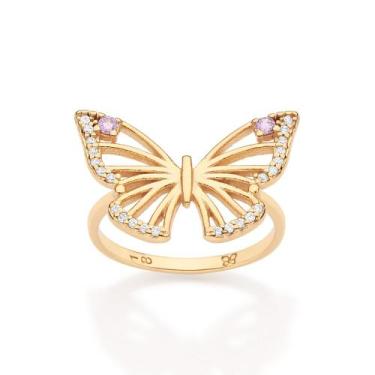 Imagem de Anel Skinny Borboleta Vazada com Zircônias Rommanel 513634 Tamanho:18C