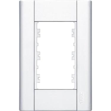 Imagem de Placa para 3 Módulos Horizontais 4x2 Modulare Branca - Fame