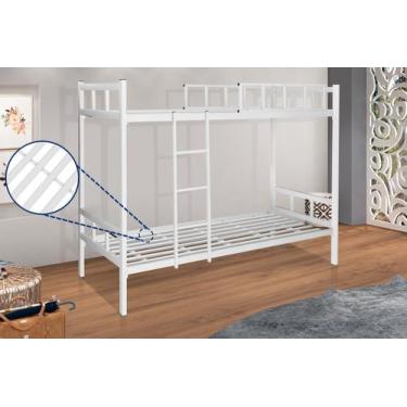 Imagem de Beliche Inteira de aço reforçada com Colchão D20 - B GASPARI, Branco