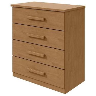 Imagem de Cômoda De Madeira Com 4 Gavetas Amêndoa Baião Lopas Amêndoa - MÓVEIS L