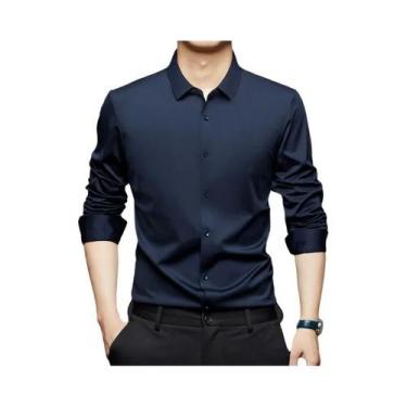 Imagem de Camisa Branca Masculina Slim Fit Ultra Stretch De Manga Longa, Casual 