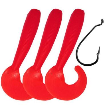 Imagem de Isca Artificial Soft Shad Grub Simples Criatura Kit 3pçs  - Matadeira,