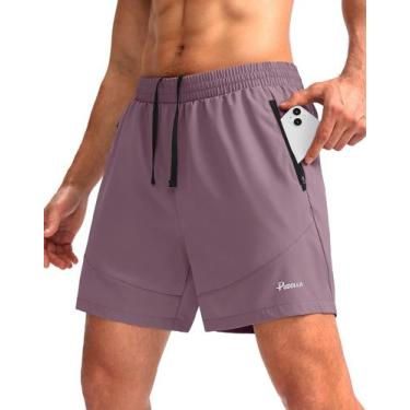 Imagem de Shorts de corrida Pudolla para homens Workout Athletic Purple