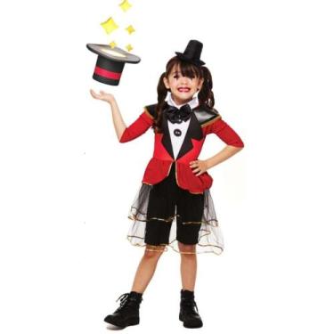 Imagem de Fantasia de Mágica Infantil Menina Carnaval Completa Com Cartola - Fan