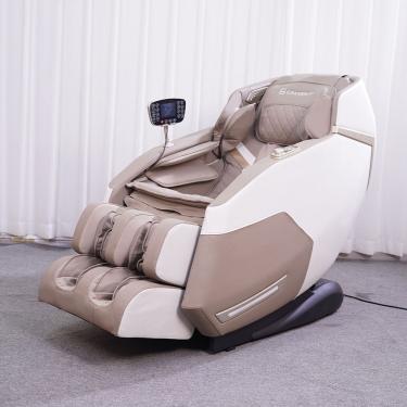 Imagem de Poltrona De Massagem Elétrica Marley 3D Tela LCD Couro Sintético Bege Laura Lar